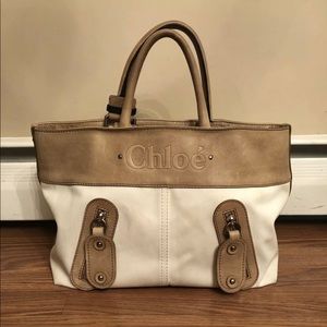 Chloe Canvas And Leather Tote Beige
